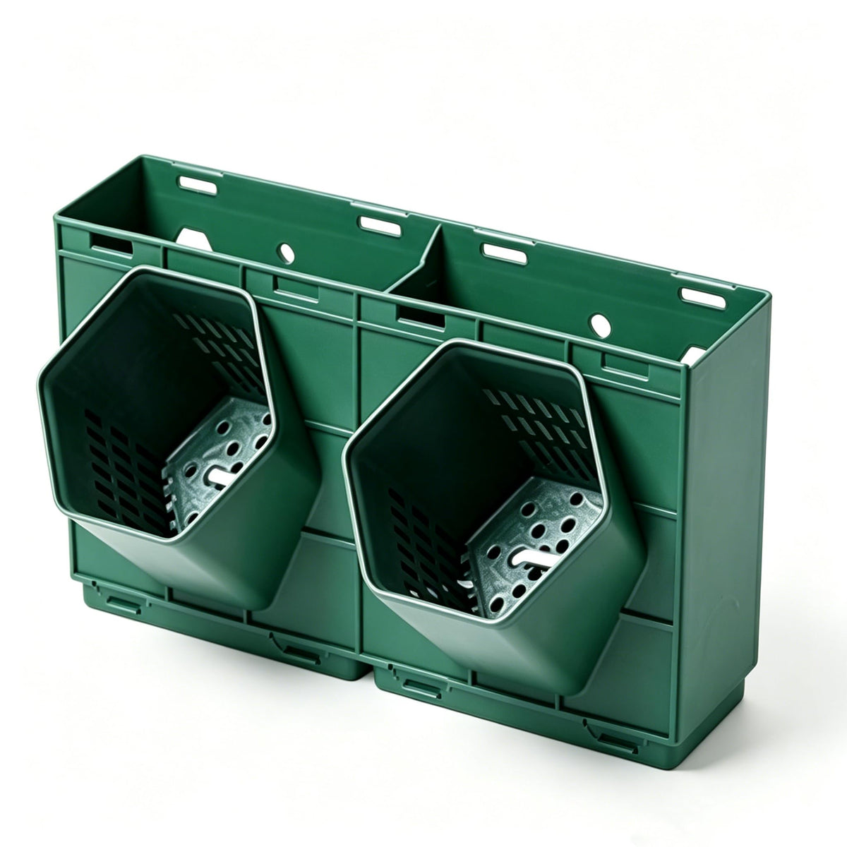STILLM Vertical Greening Flower Container Capacity Drainage Hole Stacking Wall Hanging Plant Flower Container for Balco (Green-2Pcs)