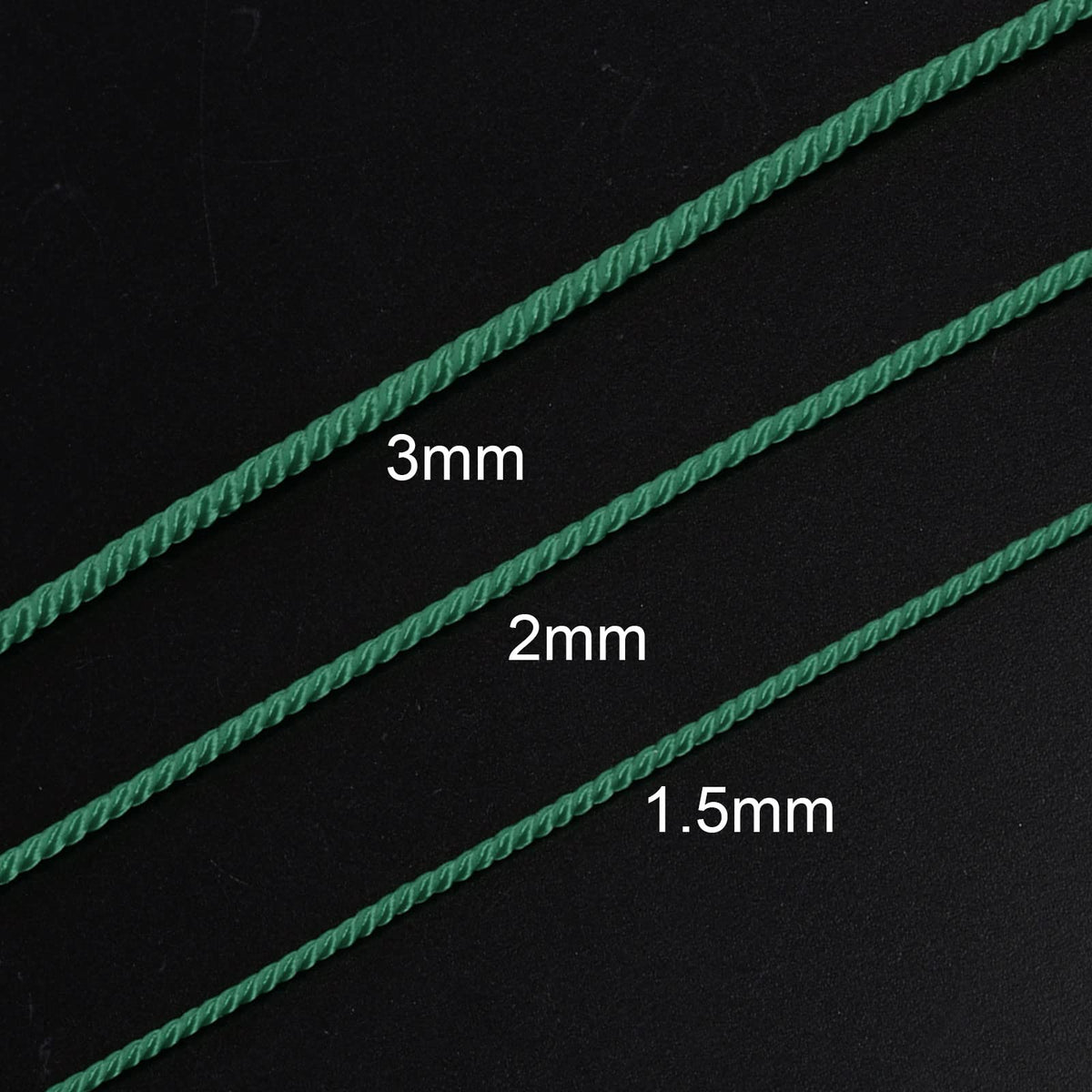 HARFINGTON Twisted Nylon Twine Thread Beading Cord 3mm 7M/23 Feet Extra-Strong Braided Nylon String for Crafting Bracelets Jewelry Making, Light Grey