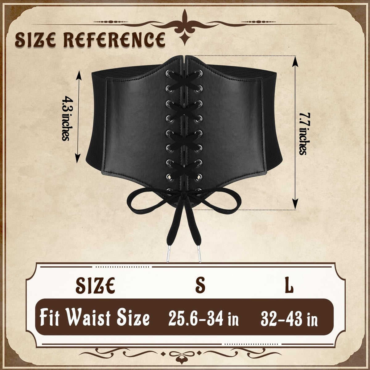 Magibag Women Renaissance Corset Belt Pouch Halloween Medieval Renaissance Costume Accessories (Black Skirt Hike Set, L/Waist 32"-43")