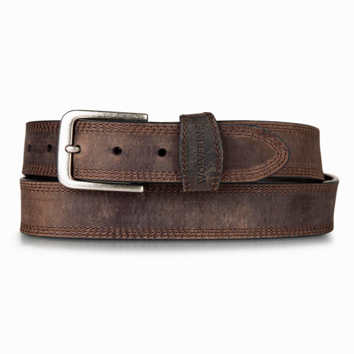 Wolverine Men Boot Leather Work Belt, Rugged-Brown, 40"