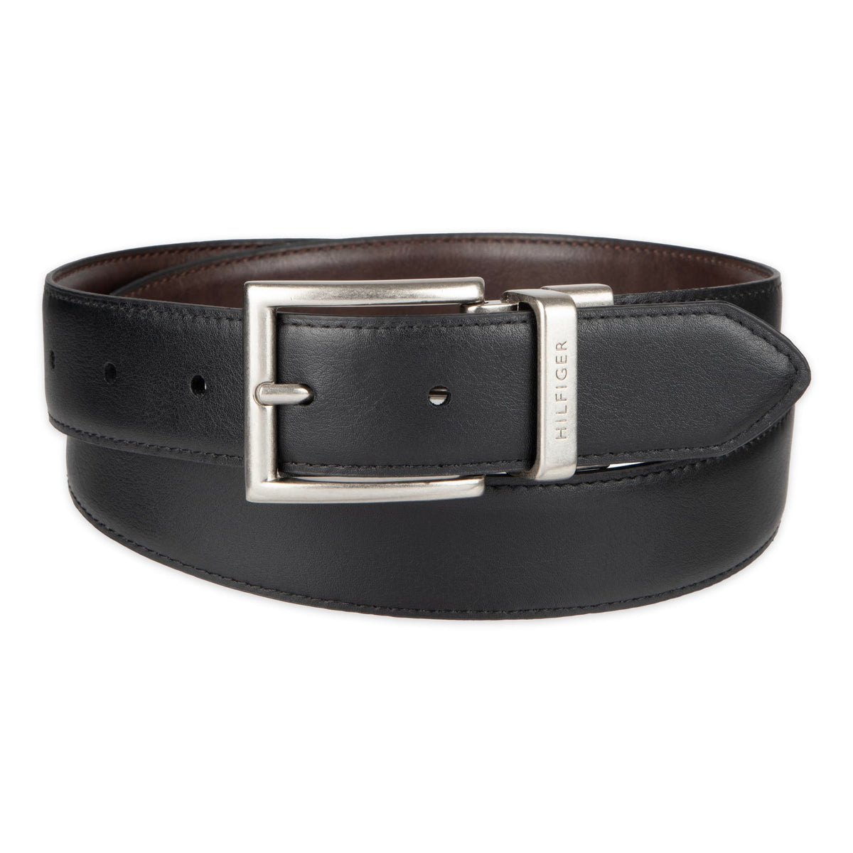 Tommy Hilfiger mens Reversible Belt, Brown/Black, 36 US