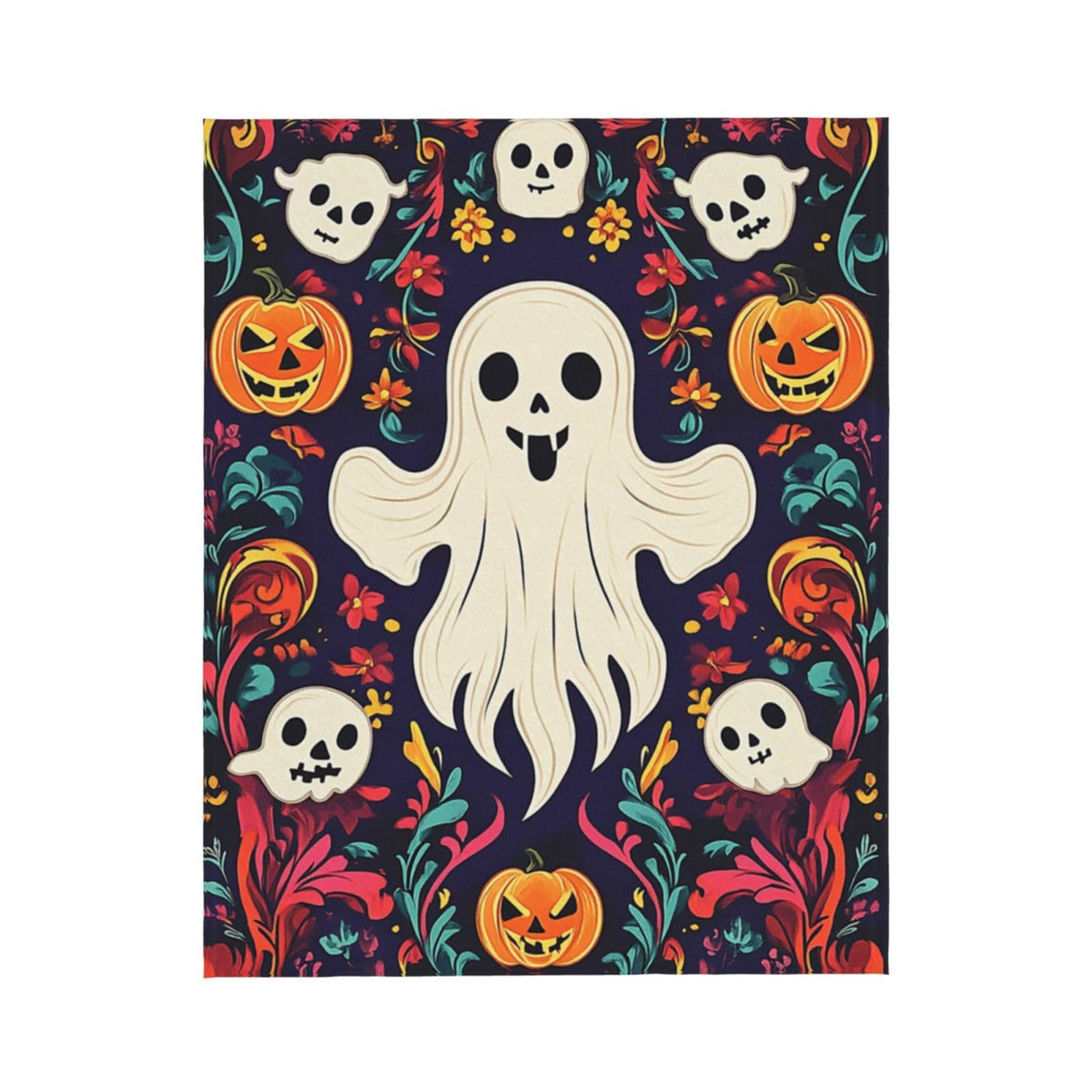 CDSASHCA Spooky Ghosts Flannel Blanket,Cute Design with Floating Phantom Print,Ultra-Soft Fleece for Festival Party Cozy Vibes，Suitable for Sofa,Bed and Office Decoration，Gifts for Friends 40x50 Inch