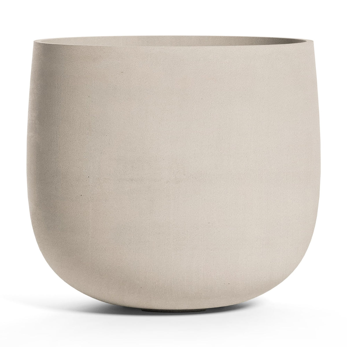 COSAPOTS Mondo Round Fiberglass Planter – Lightweight Indoor/Outdoor Plant Pot, Frost & Weather-Resistant, Handmade Modern Decorative Planter – 18.2" x 18.2" x 16.1" – Concrete Stone