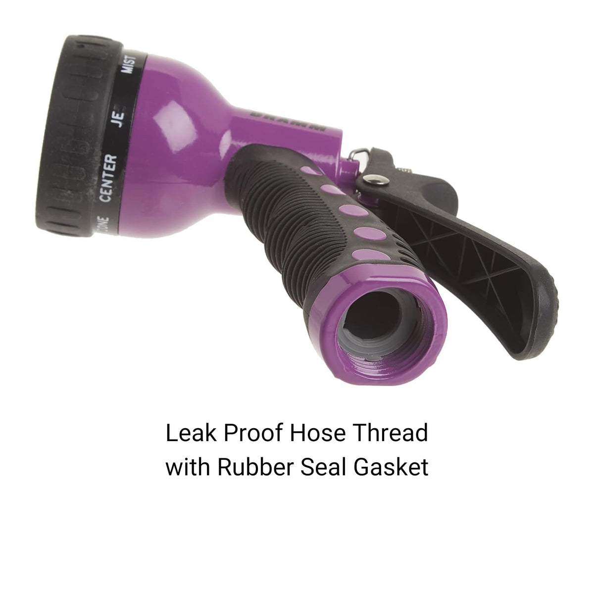 Dramm Revolver Heavy Duty Metal Garden Hose Nozzle – 9 Spray Patterns, High Pressure Jet, Thumb-Control Flow, Ergonomic Grip – Berry