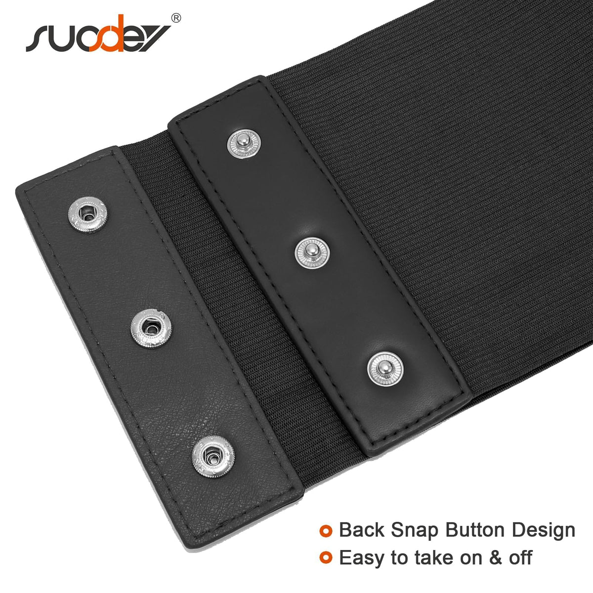 SUOSDEY Women Black Waist Cinch Belt Lace-up Elastic Waspie Corset Costume Belt