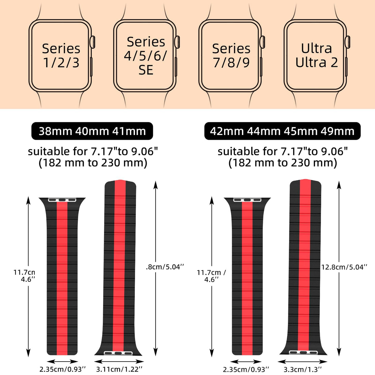 INI Compatible With Apple Watch Band 100% Full Grain Leather Magnetic Link For Series Ultra 10 9 8 7 6 5 4 3 SE Size 49mm 46mm 45mm 44mm 42mm For Men Women