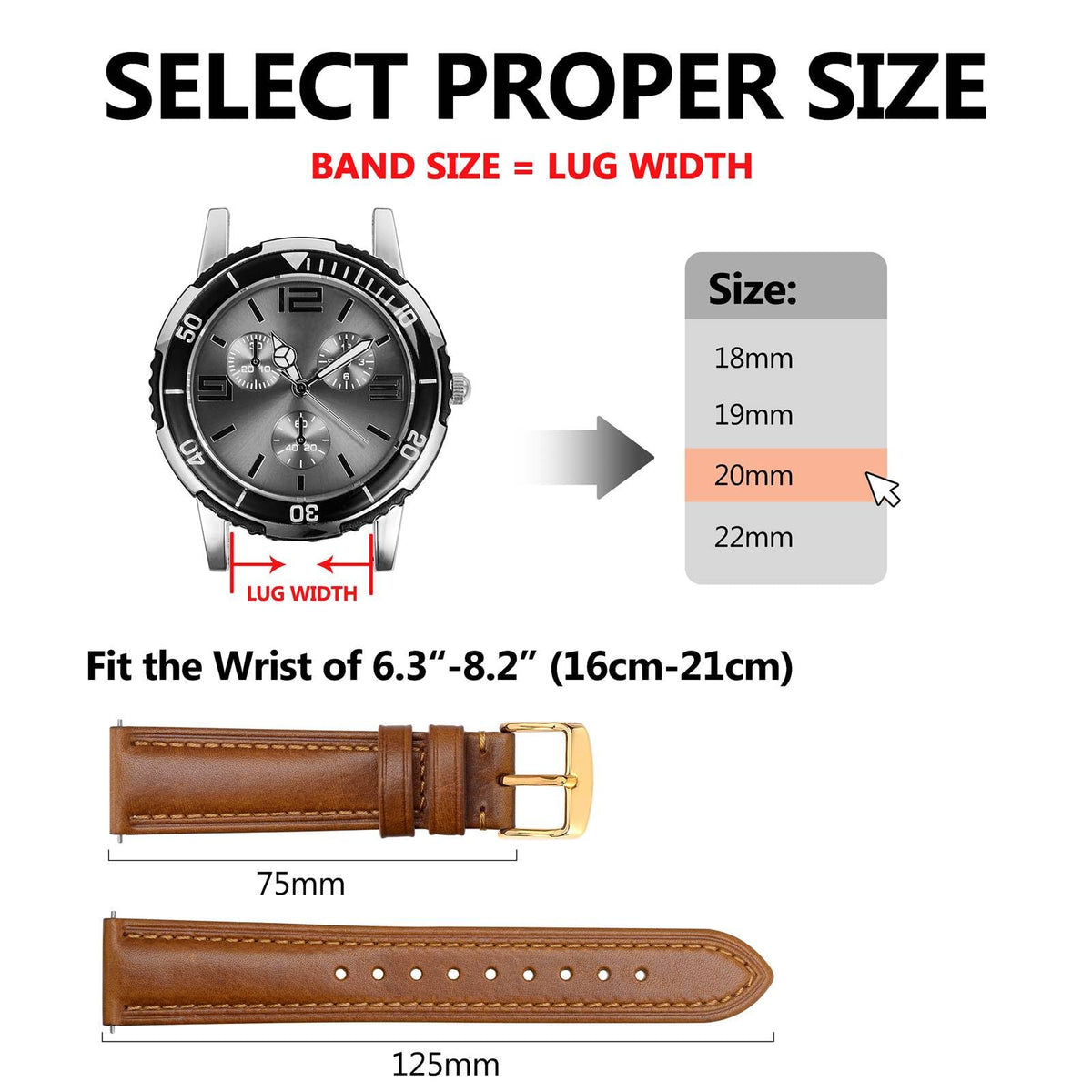 BISONSTRAP Retro Leather Watch Straps for Men, Oil Waxed Calfskin Replacement Band, Quick Release, 19mm, Toffee Brown (Gold Buckle)