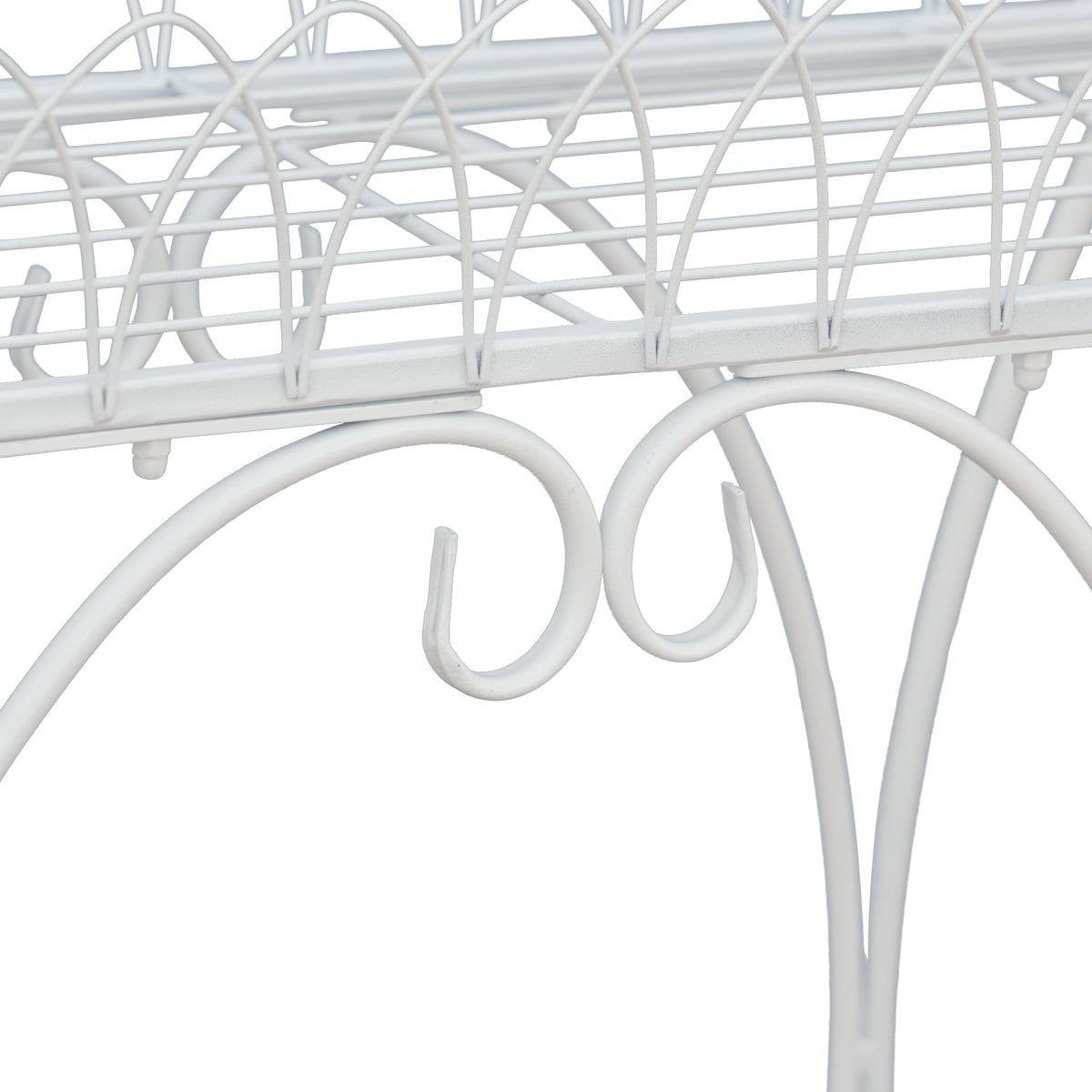 White Oval Plant Stand with Lattice Base, French Entryway Decor for Plants, Elegant Floor Flower Pot Holder Garden Decoration