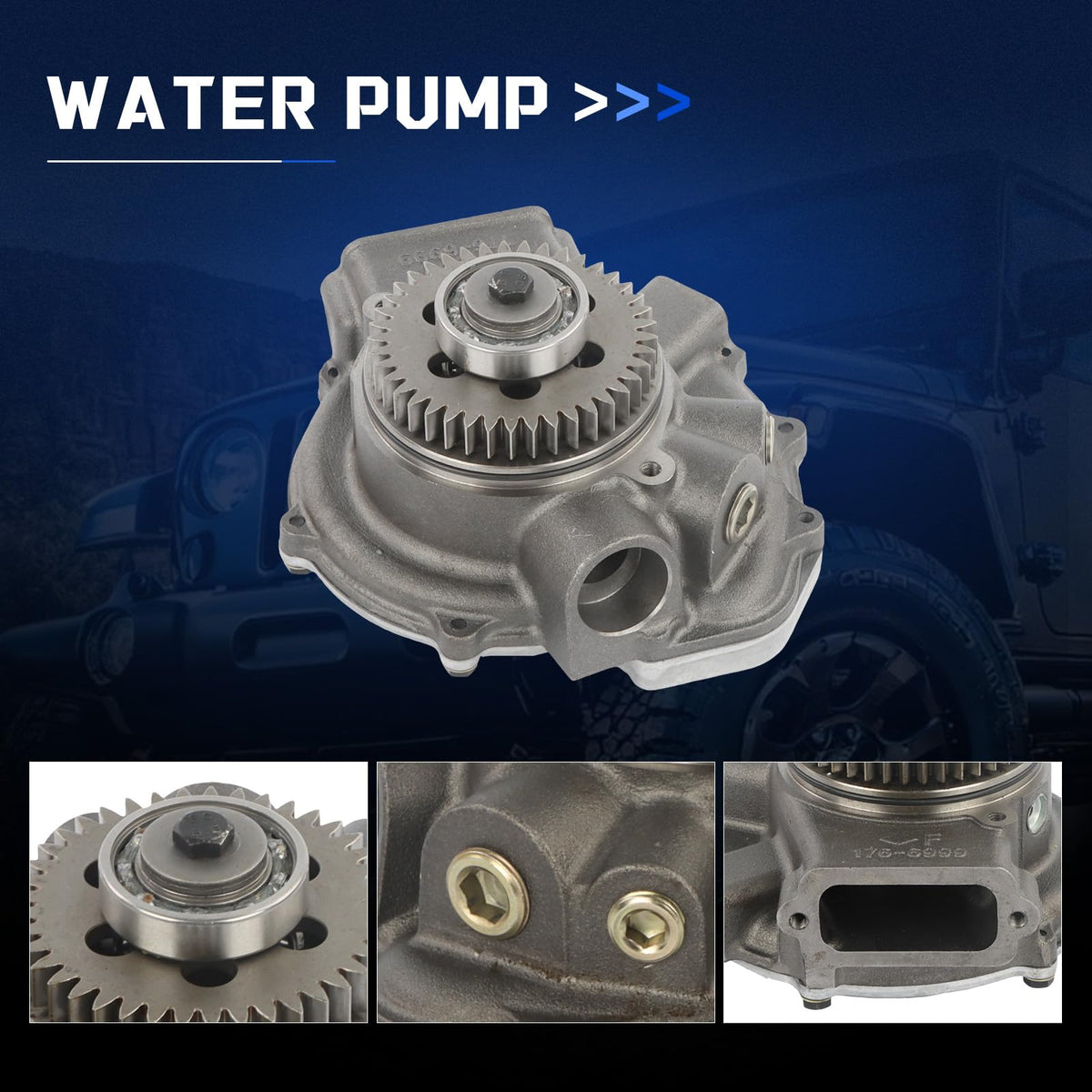 Zachager 176-7000 176-6999 1538053 0R0705 3522077 Water Pump OEM Upgrade Replacement for CaterpillarTruck 725 730 Engine C10 C12 3176C 3196 D7R II 3176C 65E 85E 75E 95E