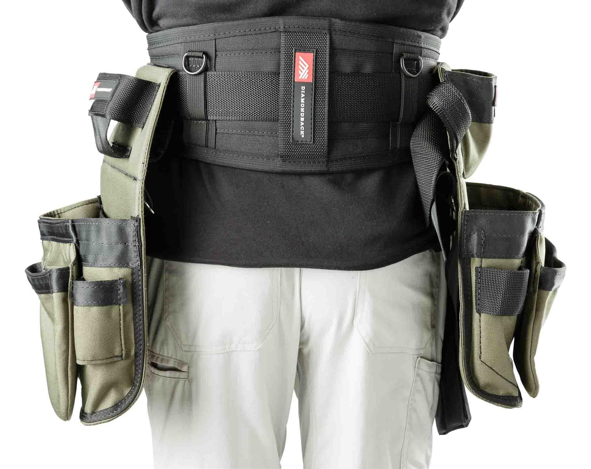 Diamondback 6" Padded Tool Belt for Men & Women - Ideal Framer Carpenter Ironworker - Versatile Padded Work Belt for Tool Pouches & Holsters - Tool Belt Only (Black)