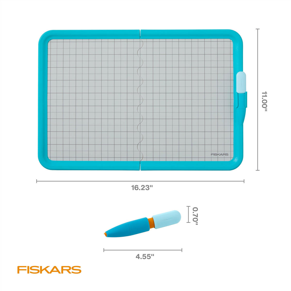 Fiskars Kids Cutting Pen with Foldable Non-Slip Mat – Safe Precision Tool for Crafting and School Projects