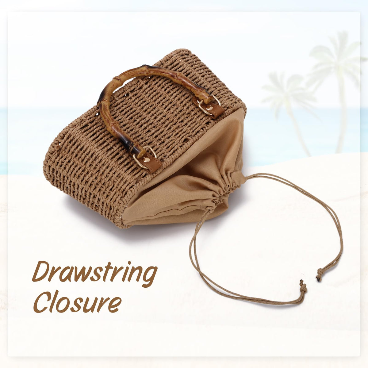 Lanpet Straw Woven Handbags Handmade Summer Beach Bags Wicker Rattan Crossbody Bag for Vacation