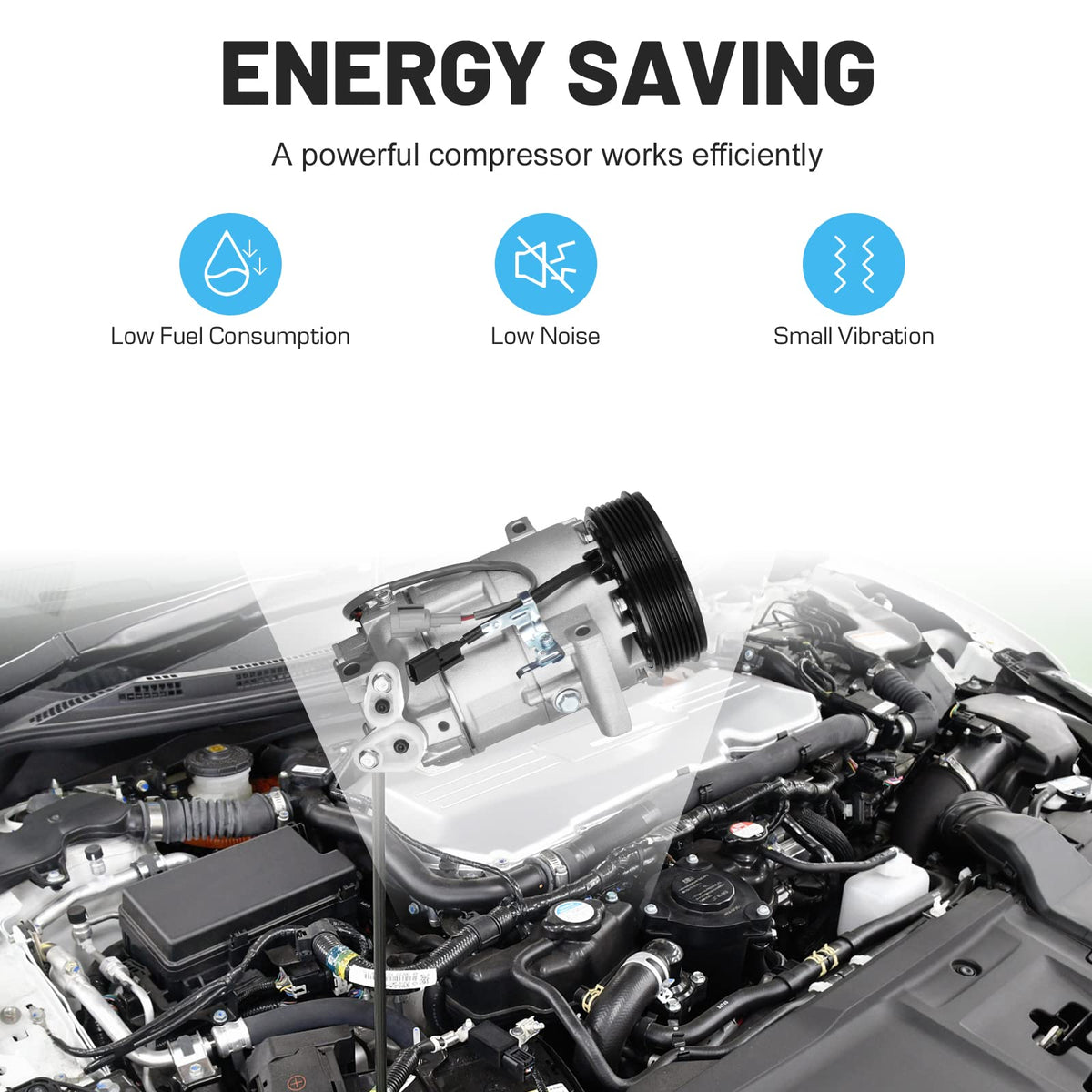 New AC Air Condition Compressor with Clutch for 2013-2015 Nissan Tsuru 1.6 1.6L, 13-15 Nissan Sentra 1.8 1.8L 97585 98585