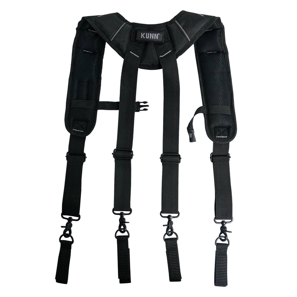KUNN Tool Belt Suspenders Padded Carpenter Construction Electrician Work Suspender with Attachment Loops for Men,Black