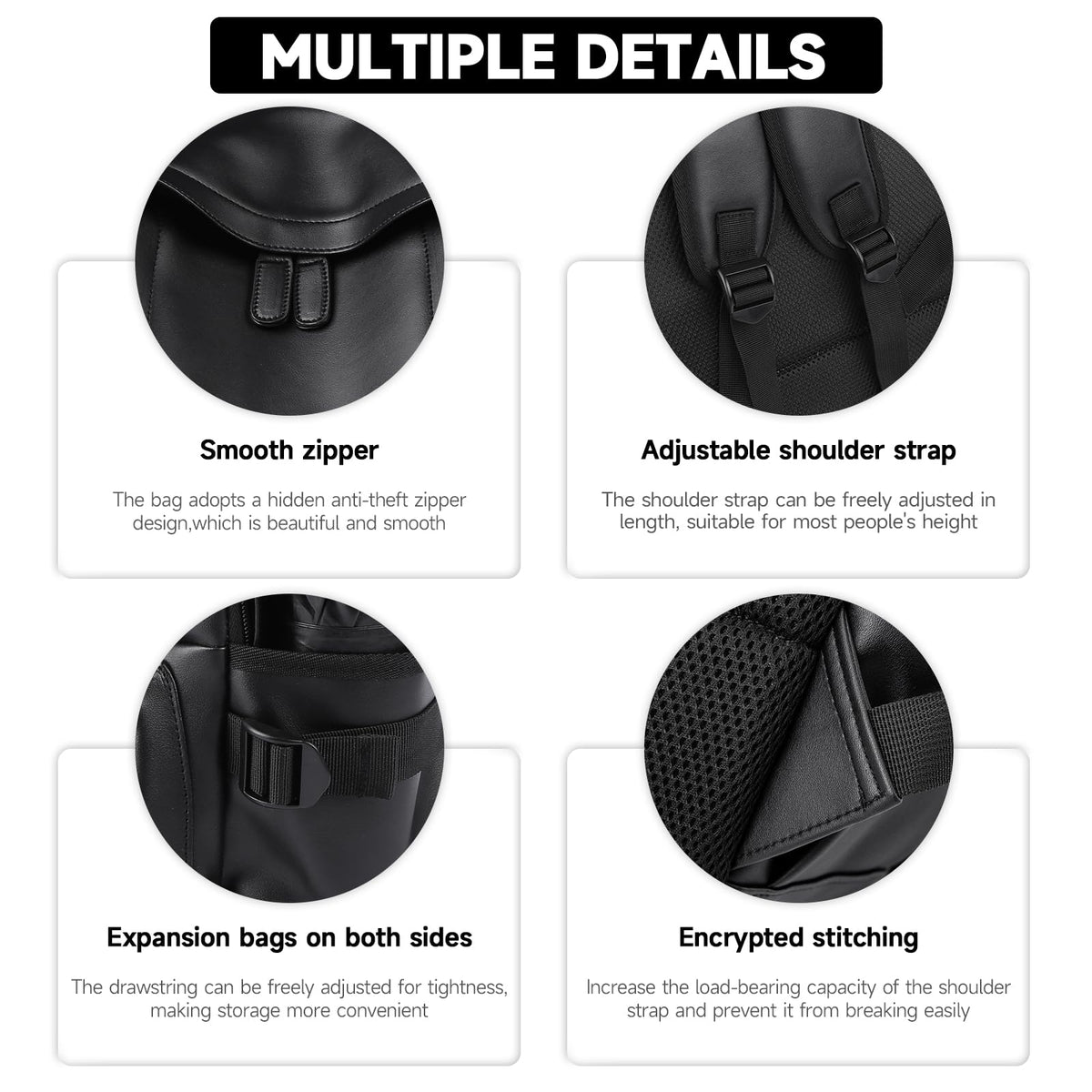 MATE ELAN Laptop Leather Travel Backpack For Men Water-Repellent Carry On Back Pack For Travel Business Work computer Backpacks Fit 15.6" Laptop