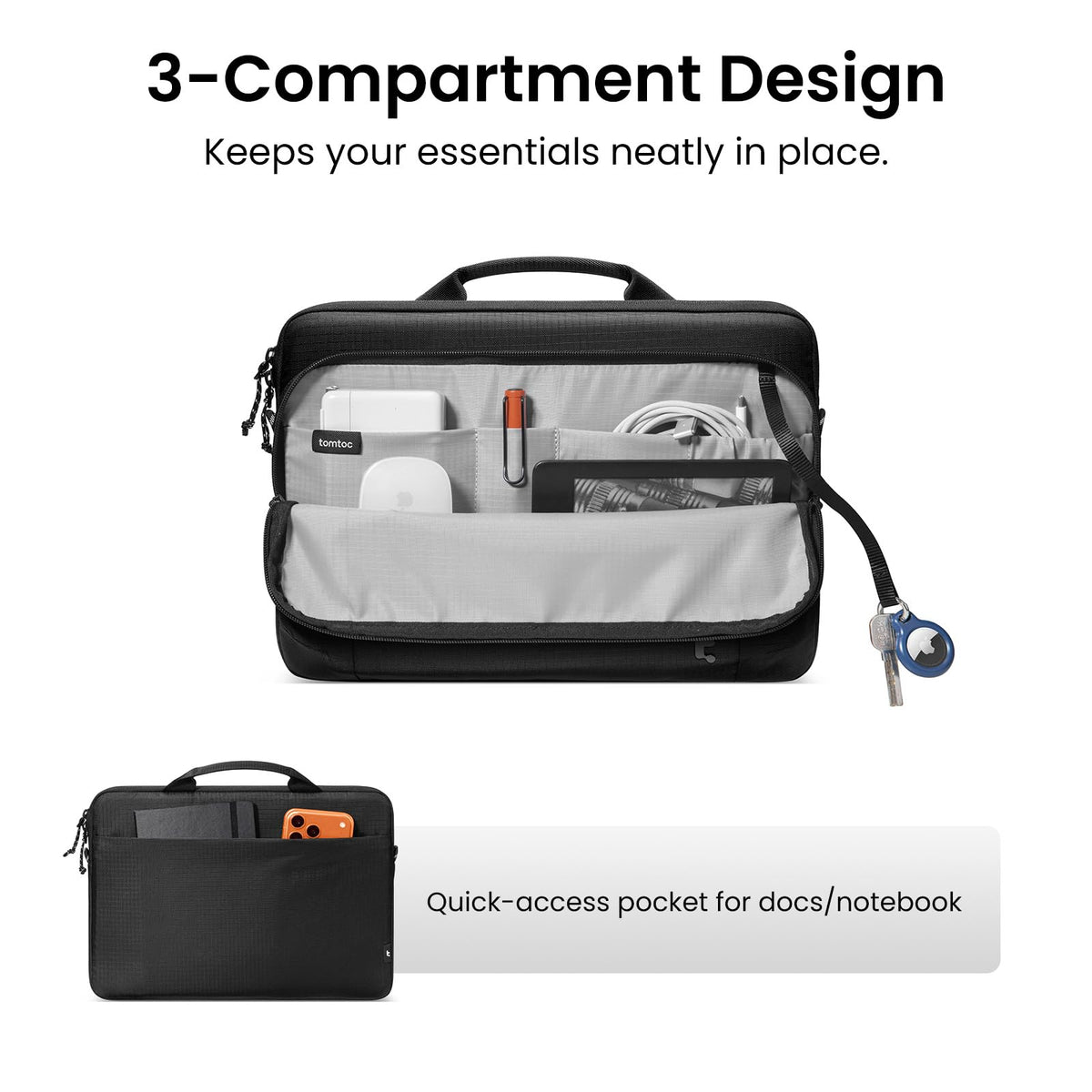 tomtoc 360 Protective Laptop Carrying Case for 15.6 Inch Acer Aspire 5 Slim, 15.6-16 Inch ASUS Strix G16/G15, 15.6 HP Pavilion, Dell XPS 17, More Dell ThinkPad 15 Inch Chromebook