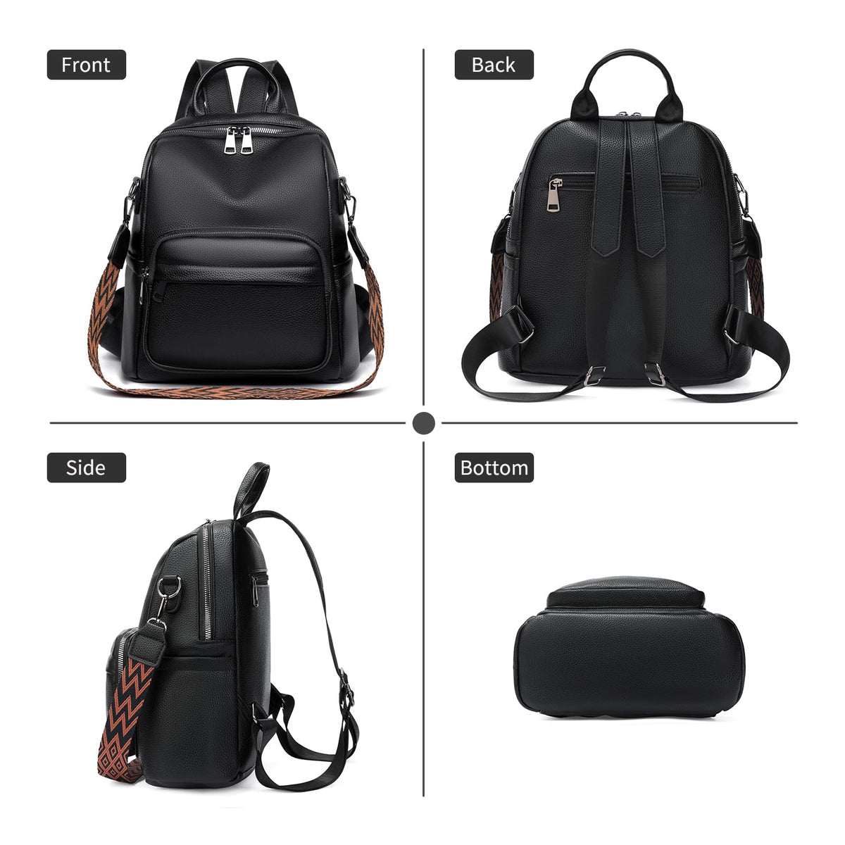 GAEKEAO Mini Backpack for Women Fahsion Vegan Leather Backpack Lightweight Ladies Shoulder Bag Small Travel Purses Daily