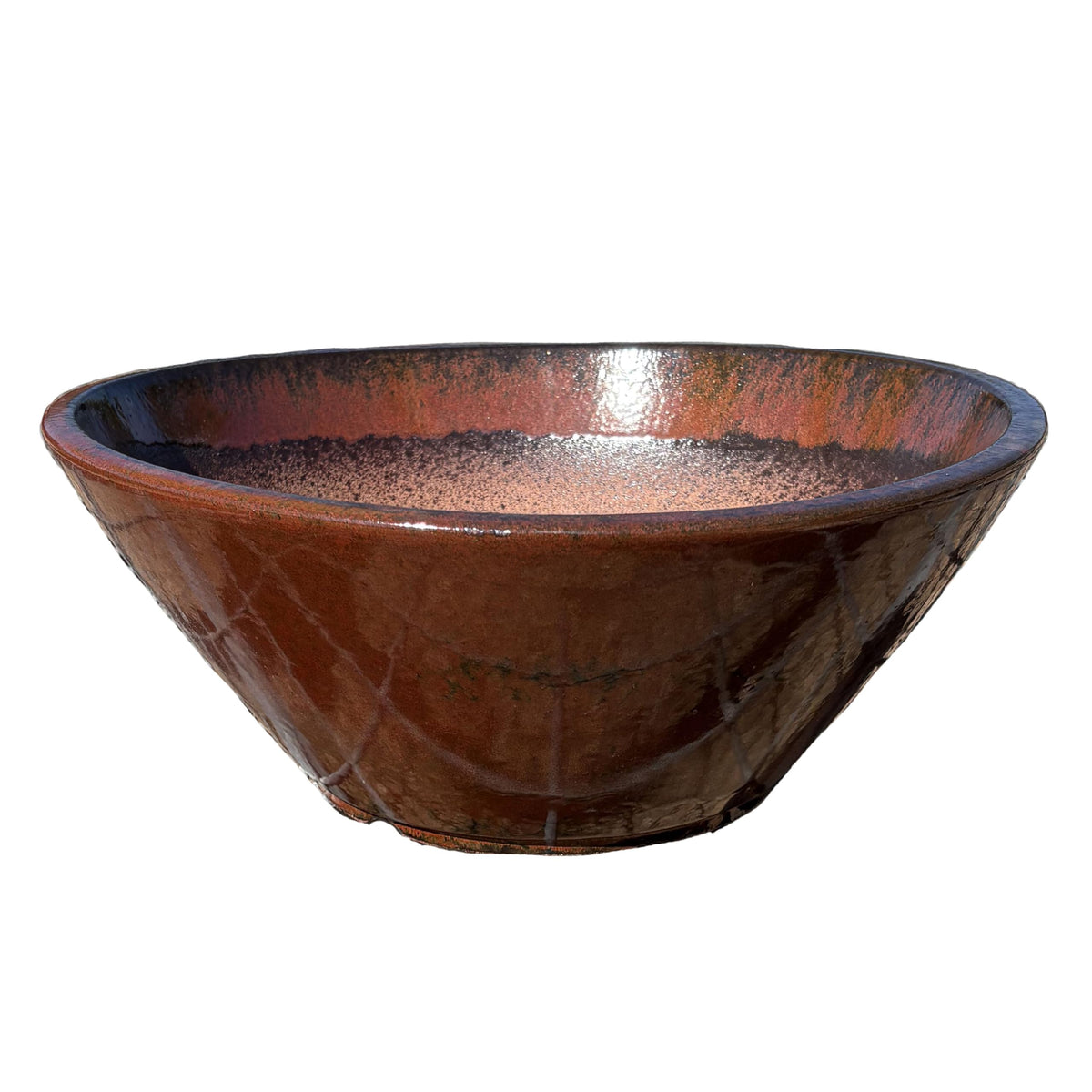 Ten Thousand Pots Succulent Pot - 12 Inch Brown Planter (Ceramic) - Handcrafted, Durable Flower Pot