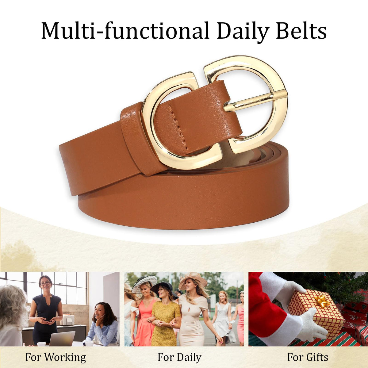 YARIEW 4 Pack Extra Large Leather Belts for Women Leopard Belts for Women Women's Belts for Jeans Pants Waist Belt Fashion Ladies Dress Belt with Gold Buckle