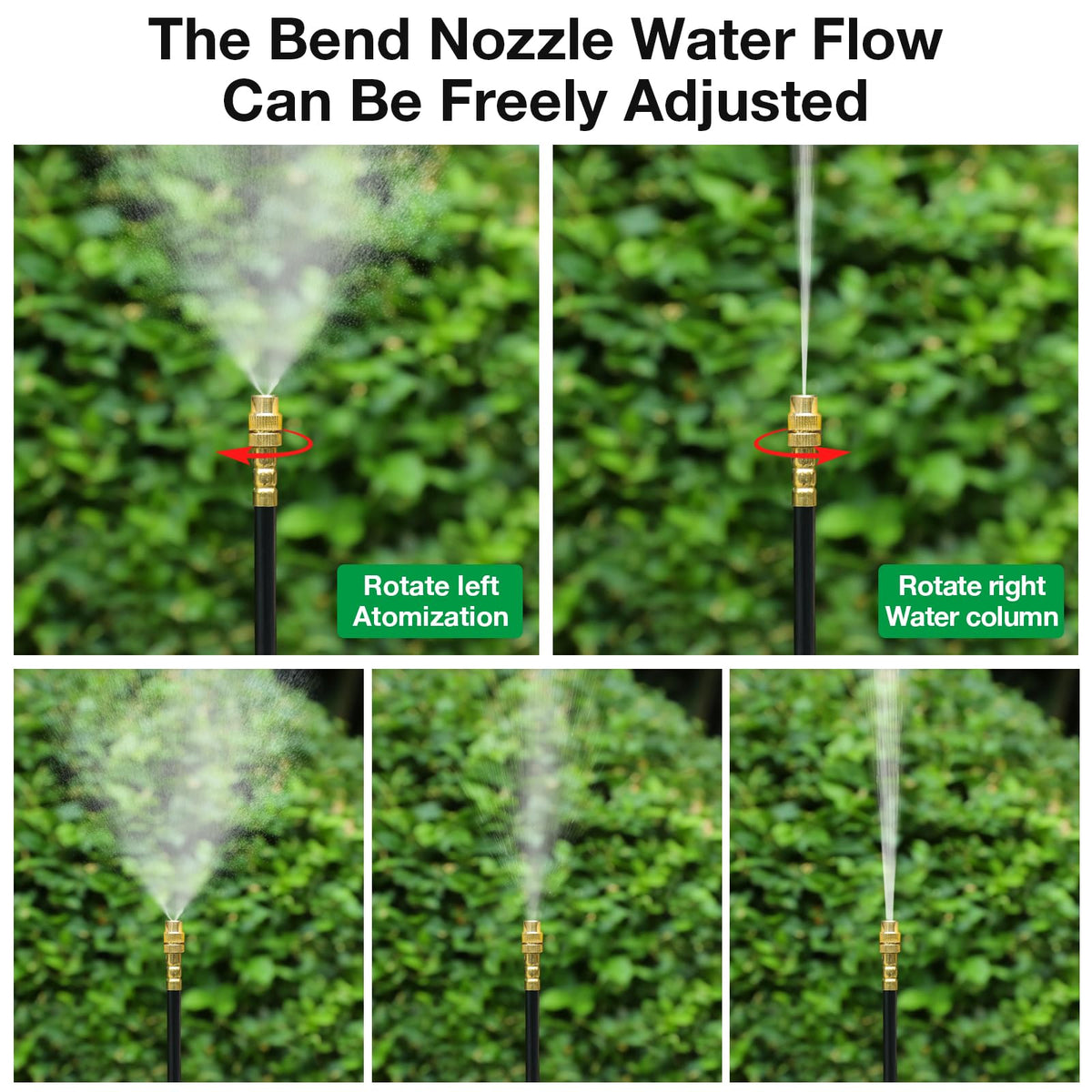 MIXC 50Ft 1/4" Drip Irrigation System,2026-Upgrade Garden Irrigation Kit with 12pcs Adjustable Copper Nozzles,Automatic Atomizing Watering System for Outdoor Plants,Raised Bed,Yard,Potted Plant,Lawn