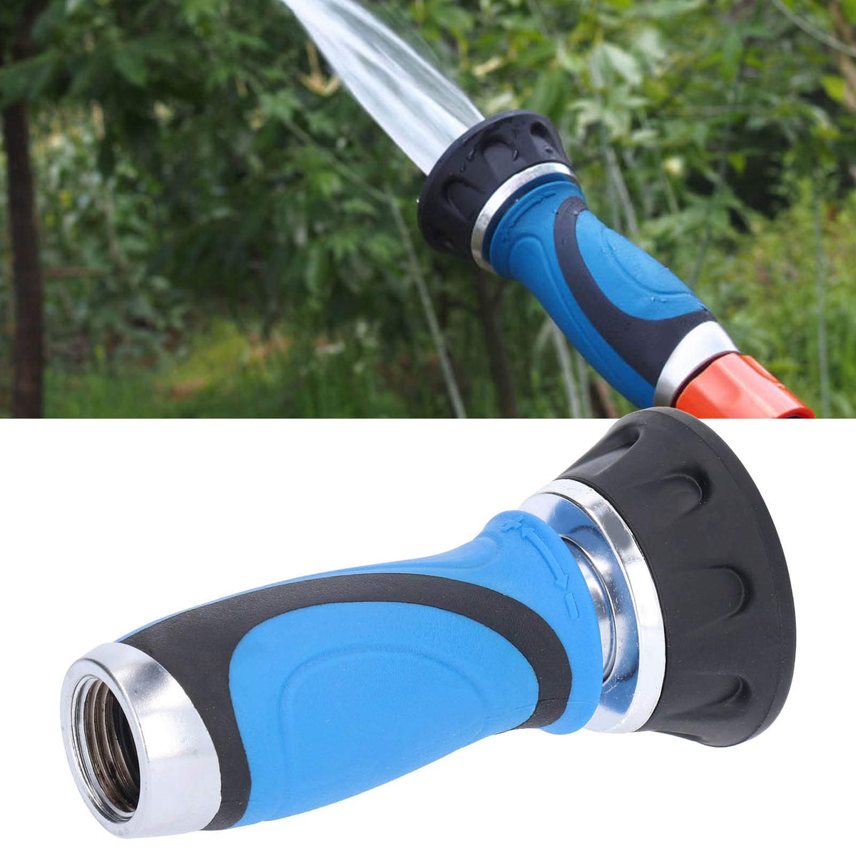 Yuecoom Twist Hose Nozzle Sprayer, 4.8 x 2.6in High Pressure Water Pipe Nozzle, Fire Fighting Style Hose Water Sprayer, Heavy Duty with Adjustable Spray Pattern, for Garden Lawn Watering Tools