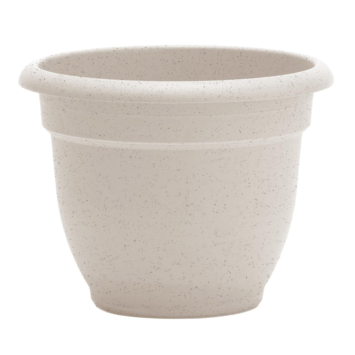 Bloem Ariana 12" Self-Watering Plastic Planter - Rolled Rim Indoor/Outdoor Garden Pot, Vanilla Bean, 2-Pack