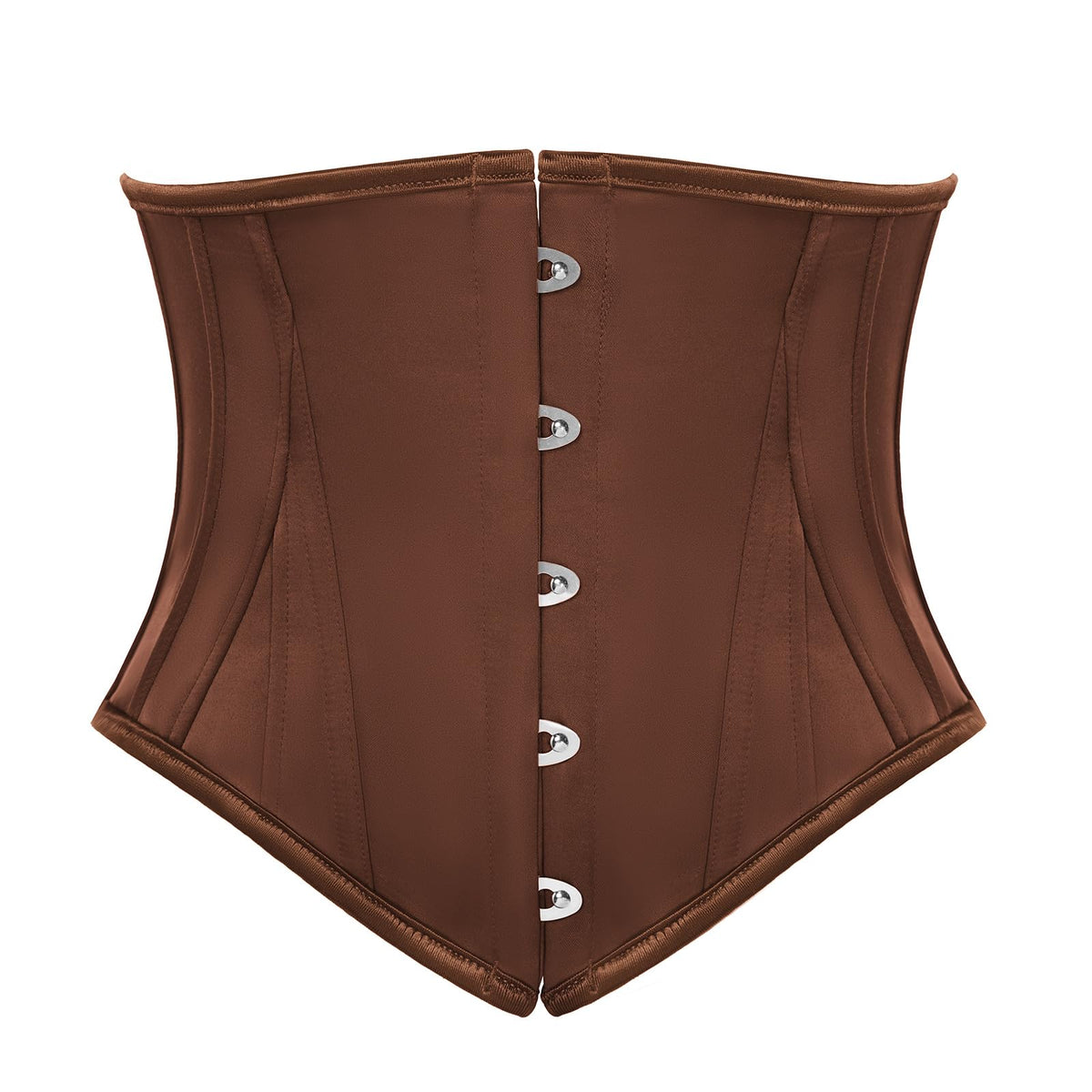 Scarlet Darkness Corset Belt for Women Underbust Satin Waist Training Cincher Corset Brown Size 16
