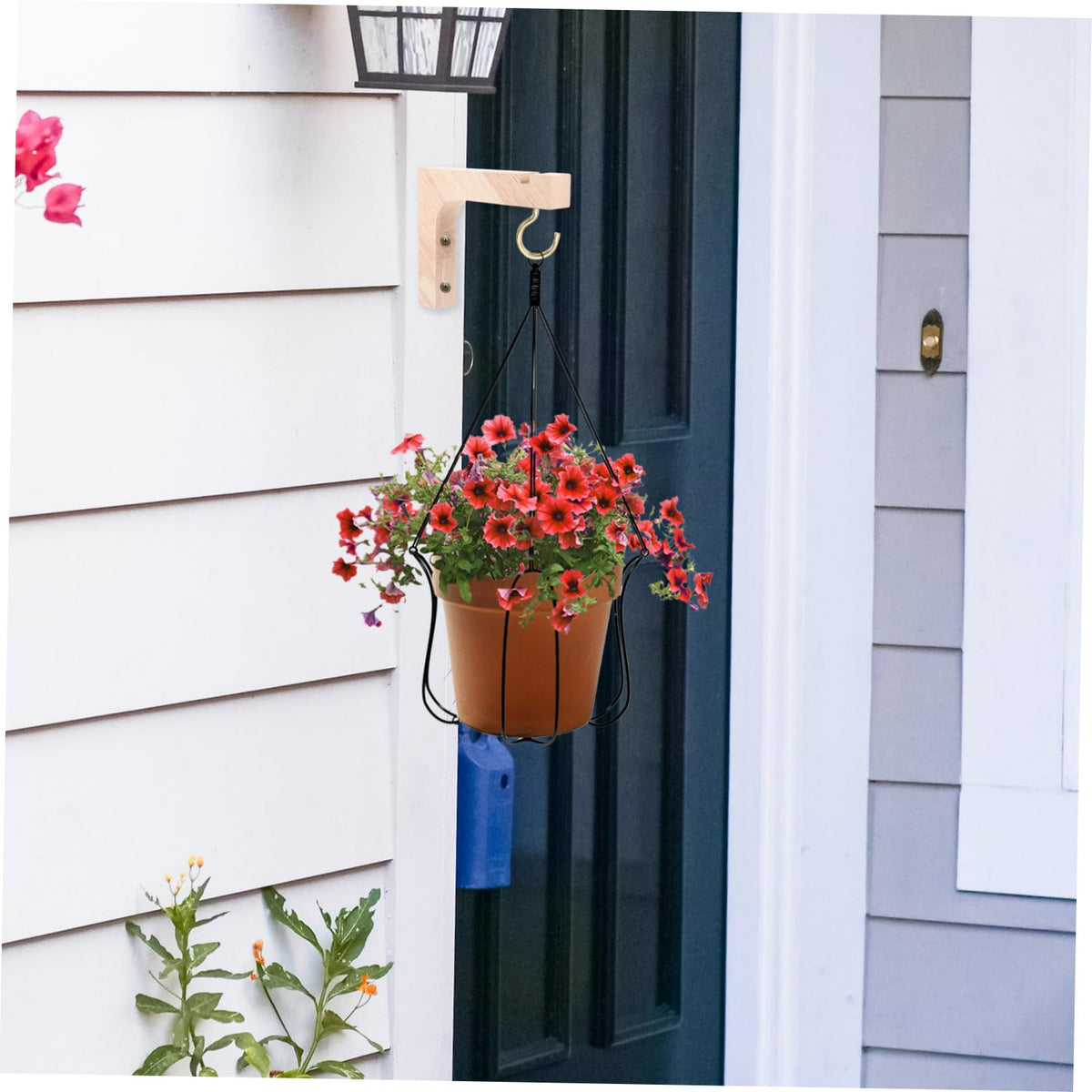 VICASKY Wooden Plant Hanging Hooks 2pcs Heavy-Duty Wall Mounted Plant Hanger Brackets Indoor Outdoor Hanging Stand for Flowerpots