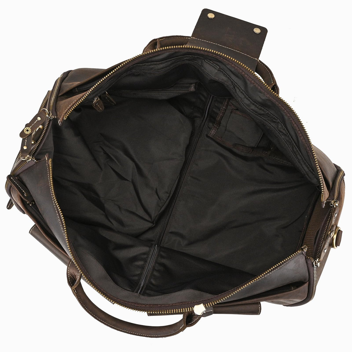 Leather Garment Bag for Men, Convertible Carry on Garment Duffel Bag for Travel Weekender Bag 2 in 1 Hanging Suitcase Suit Bag