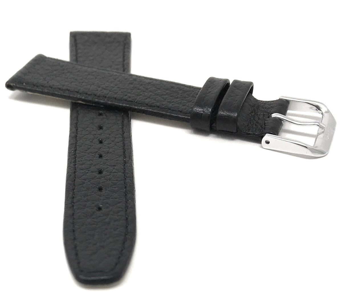 Bandini Extra Long (XL) 8mm Womens Italian Leather Watch Band Strap - Black - Buffalo Pattern - Slim