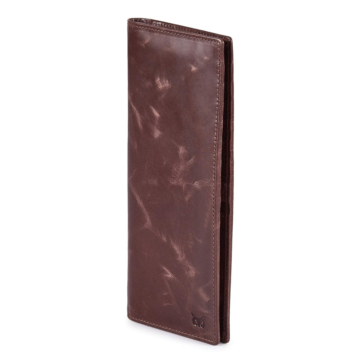 Long Wallet for Men Women Real Leather Bifold RFID Stylish Slim Handmade 2 ID Window Credit Card Holder in Gift Box (Coffee, Wax Pull Up)