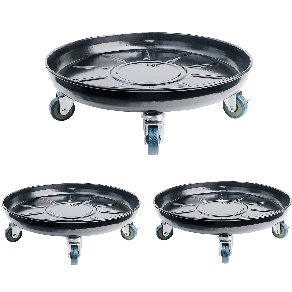 Kaoolaa Plant Caddy with Wheels 12 Inch 2 Pack, Heavy Duty Metal Plant Stand & Dolly with Lockable Casters, Holds 160 lbs for Indoor Outdoor Large Flower Pots, Black