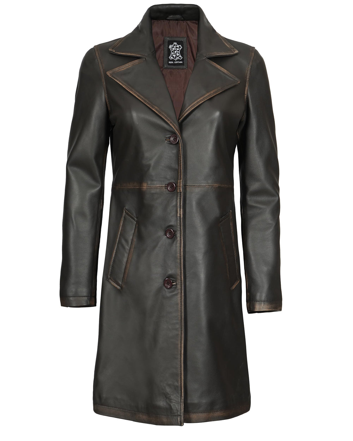 Blingsoul Real Lambskin Womens Long Leather Coat | [1316156] Bryson Ruboff, 2XL