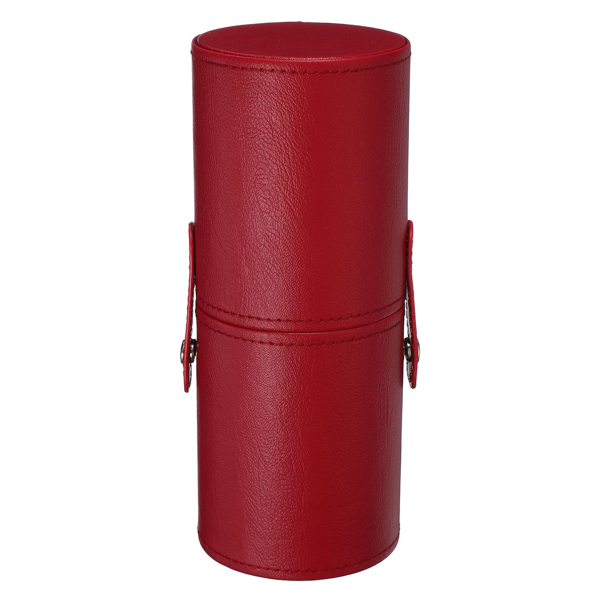 uxcell 7.87" Portable Makeup Brush Holder with Strap, Makeup Scrubber Holder Travel Cosmetic Brushes Case for Women Makeup Brushes Pencils Toothbrush Hand Cream, Wine Red