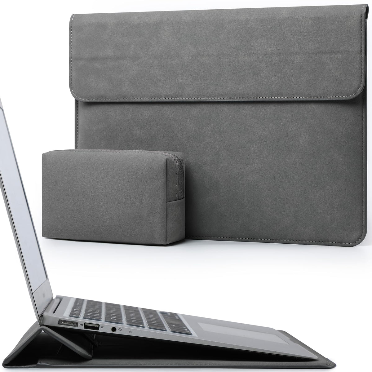 HYZUO 13 Inch Laptop Case Sleeve with Stand for 2026-2018 MacBook Air 13 M5 M4 M3 M2 M1, 2026 13" MacBook Neo, 2026-2016 MacBook Pro 13 M2 M1, iPad Pro/Air 13, Surface Pro 12-3, XPS 13, Dark Gray