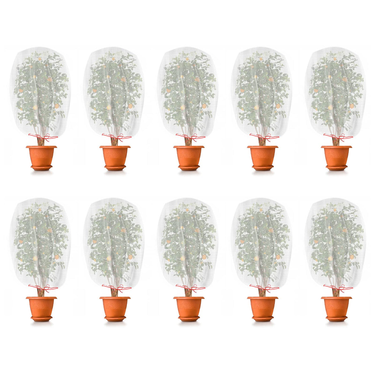 Kikhope 10 Pcs Garden Mesh Netting - 29"x21" Insect Bird Netting Pest Barrier Bags with Drawstring -Plant Fruit Protection Bag for Fruit Trees & Tomato Plants, Blocks Birds, Squirrels & Insects