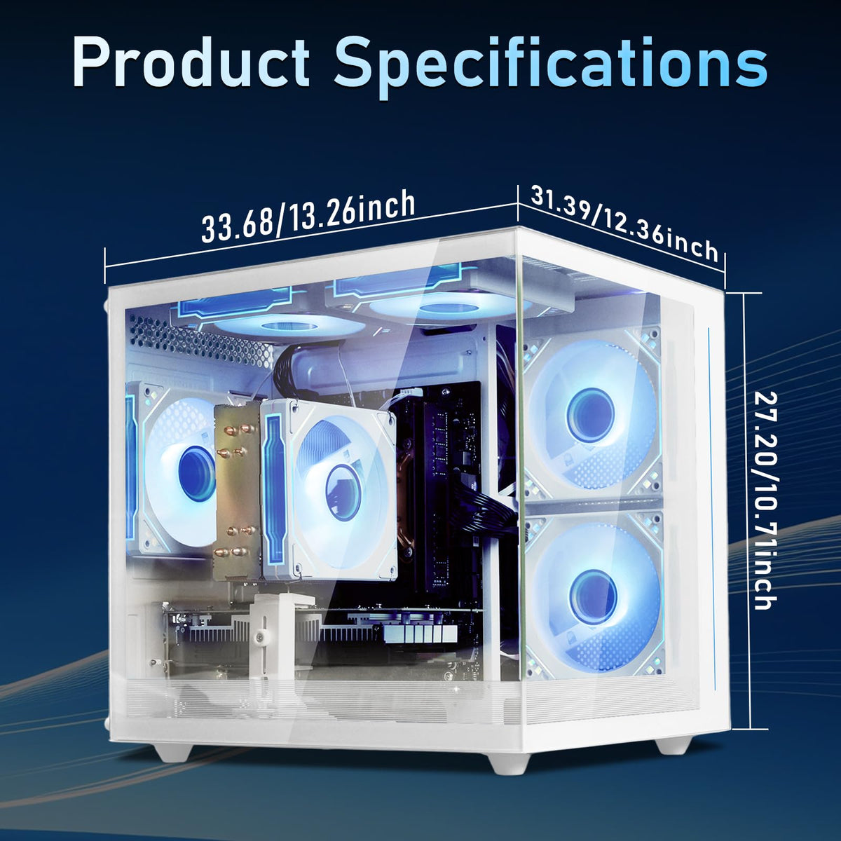 suevery Pre-Built Gaming PC | DDR4 16G RAM | AMD Ryzen5 5500 6Cores 3.6G Up to 4.1G | M.2 512G SSD | RX 6500XT 4G | WiFi 6 White Desk top Computers 4K Pro