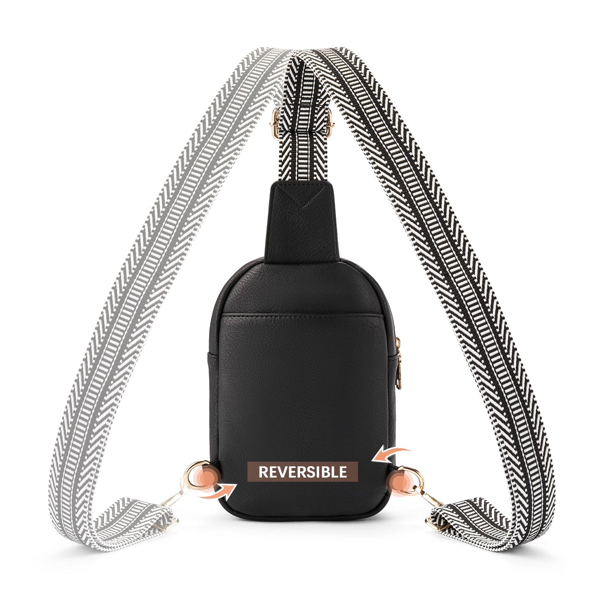 BOSTANTEN Small Sling Bag Crossbody Bags for Women Trendy Crossbody Purse Leather Chest Bag, Deep Black