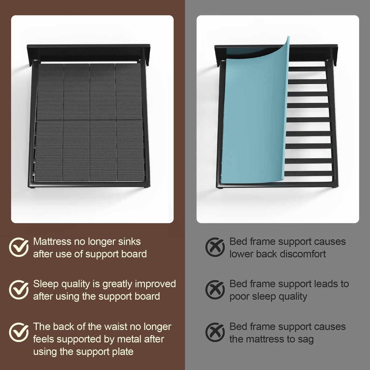 Breathable, Noise Minimizing, Moisture Resistant Bunkieboards,Low Profile Bed Support,Large Double Bed 10mm Bunkie Board, Full Size 54x75''