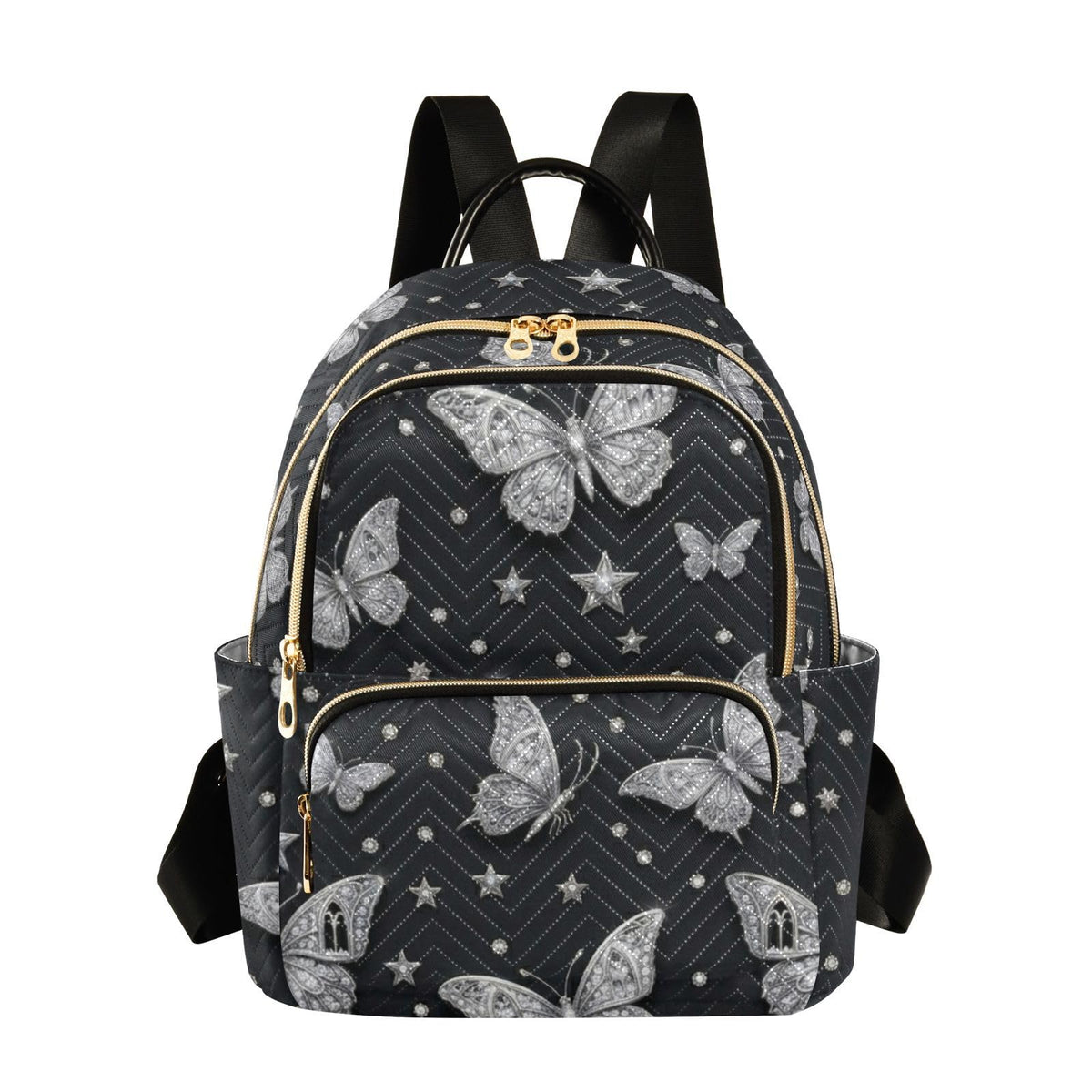 susiyo Butterfly Star Backpack for Women Silver Black 10L Bag Gothic Ladies Backpacks Travel Casual Daypack