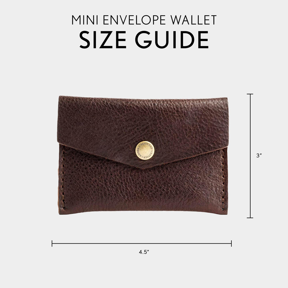 Portland Leather Goods Mini Envelope Wallet for Women – Handmade from the Finest Full-Grain Hides – Features Two Interior Pockets with Secure Snap Closure – Coldbrew
