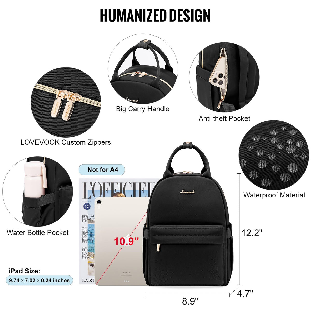 LOVEVOOK Mini Backpack Purse for Women Cute Small Backpack, Light Weight Fashion Daypack for Work Travel Daily Backpack