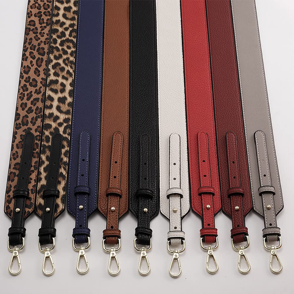 MOISTRI Grain Leather Purse Strap Adjustable Crossbody Replacement Straps for Handbags Monk Head Screws Detachable Gold Clasps Short Black