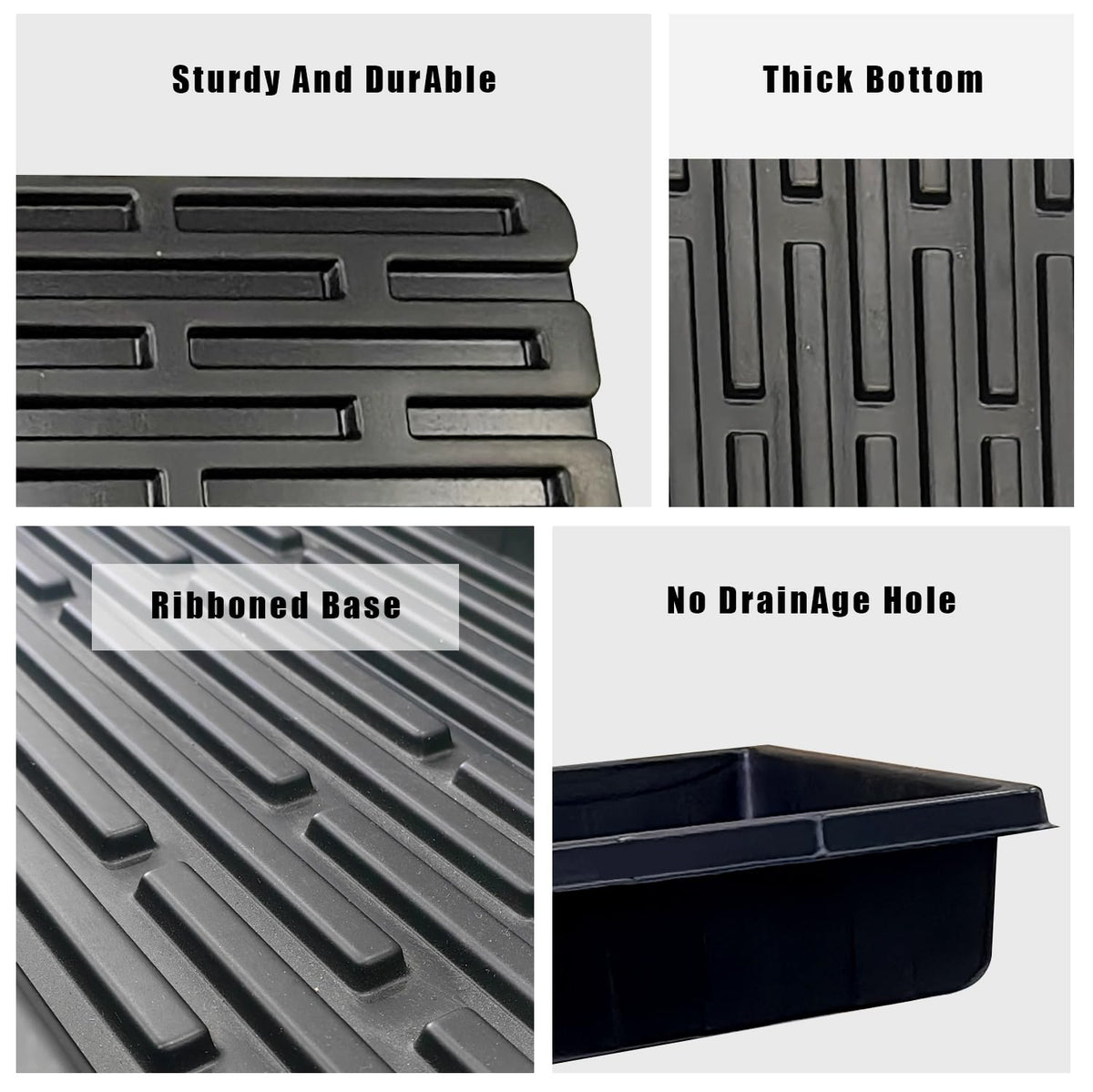 RooTrimmer 10 Pack 1020 Trays, Extra Thick Heavy Duty Seed Starting Trays - No Holes, No Leak, Reusable Propagation Flats for Microgreens, Seedlings, Plant Germination, Fodder and Transplant
