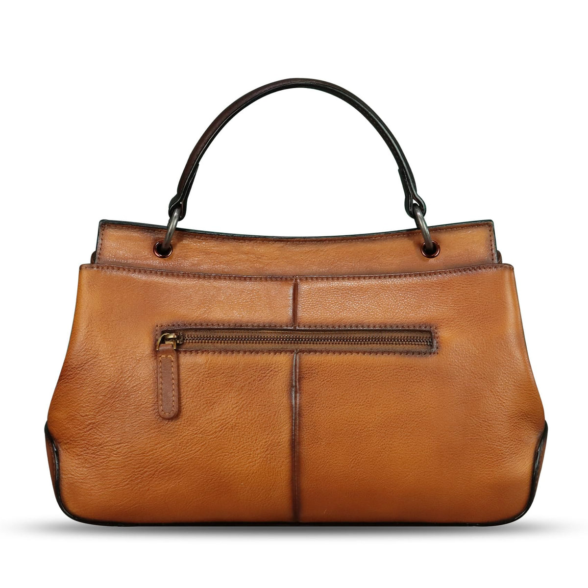Genuine Leather Handbag Satchel for Women Retro Leather Crossbody Bag Pouch Vintage Ladies Handbag Purse (Brown-CF)