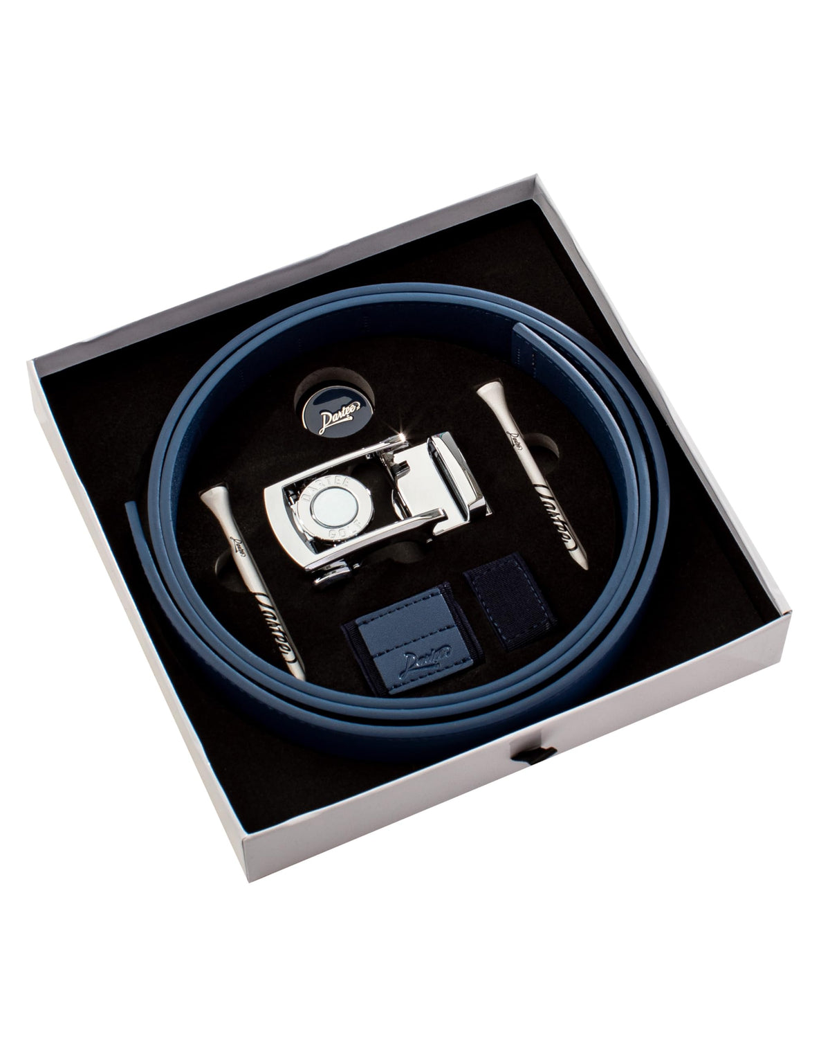 Dartee Golf Belt Rain Check Collection – Sea Swell Blue