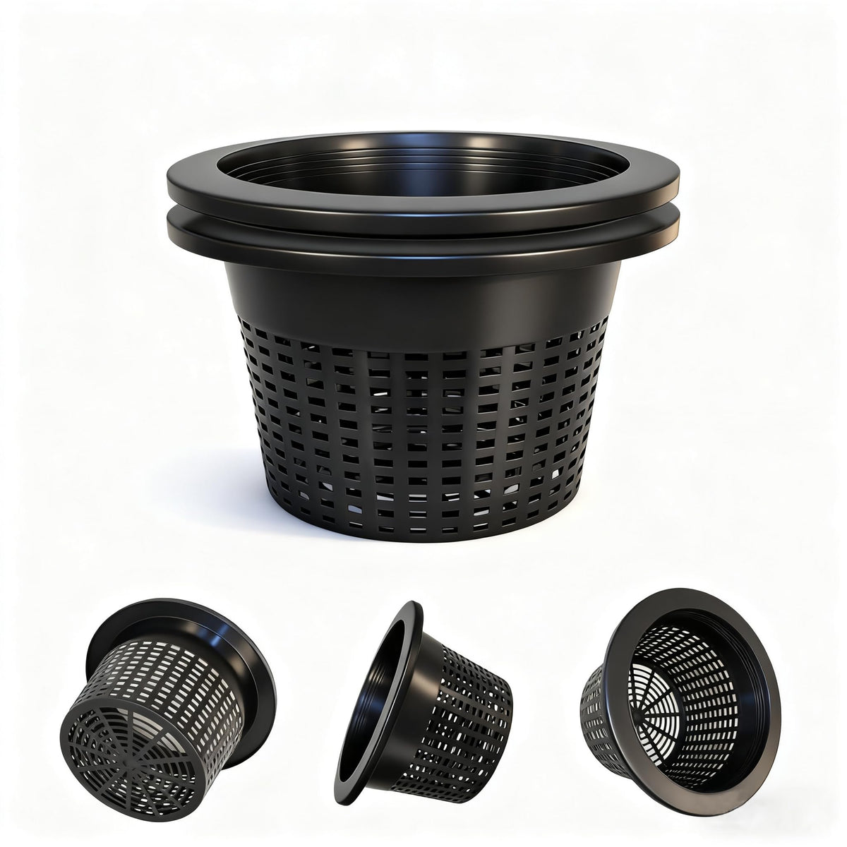Gyfofix 3 & 5 Gallon Bucket Lid Hydroponic Plant Pot, Small/Medium/Large Opening Mesh Net Cups for Indoor Outdoor Hydroponics Growing System - Medium Opening for Most Hydroponic Crops (2 Pack)