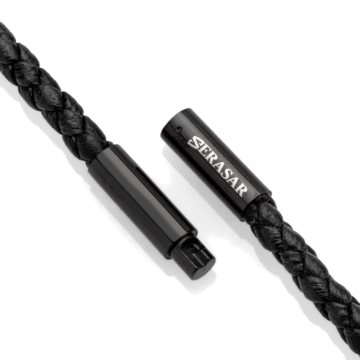 SERASAR Leather Chain Men Necklace with Pendant - 50cm Black Choker Jewellery Box for Real Locket Necklet