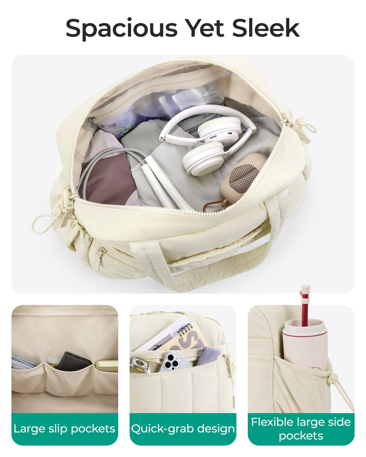 BAGSMART Gym Bag for Women, Duffle Bag for Travel with Wet Pocket, Lightweight Carry on Weekender Duffel, Water Resistant