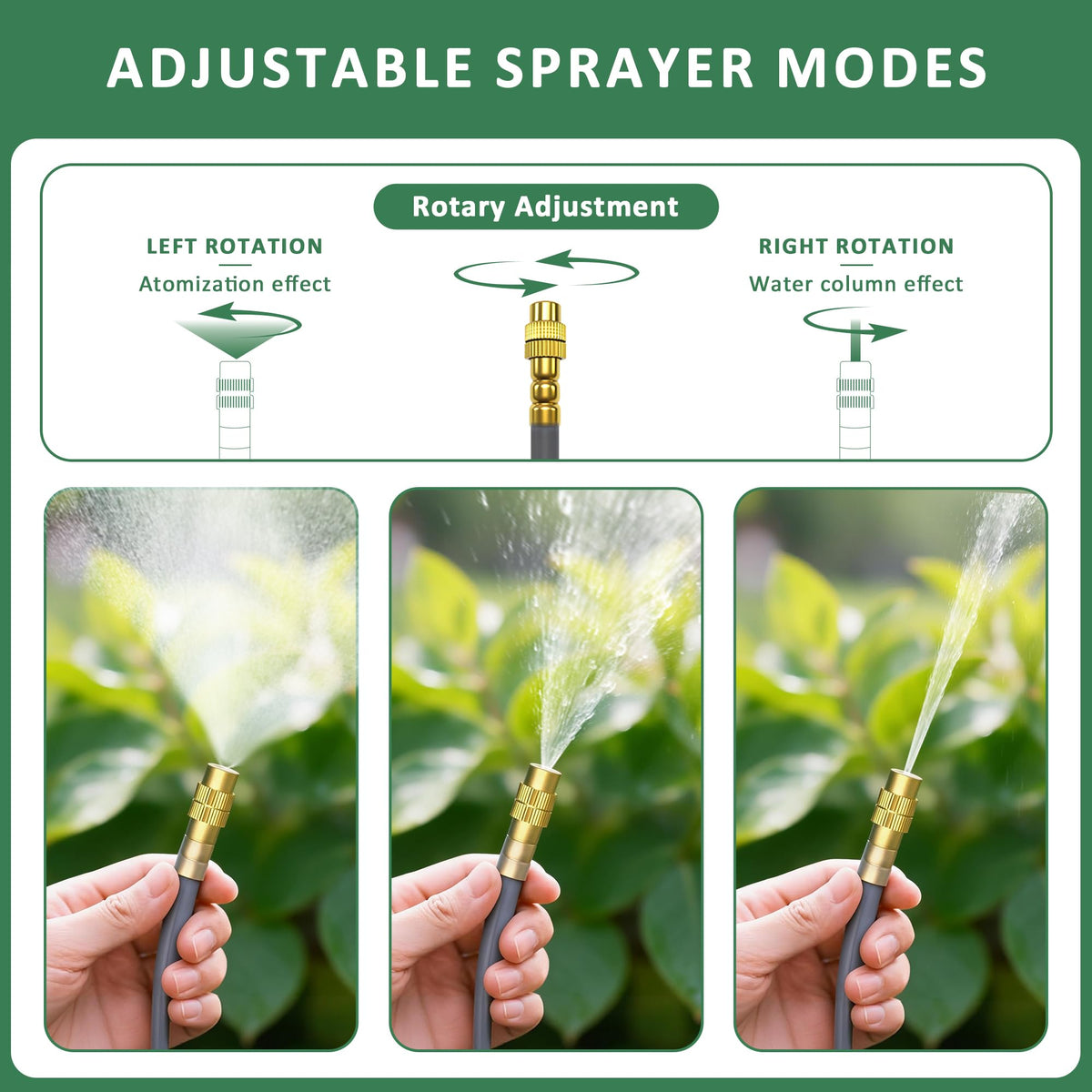 Drip Irrigation System 100FT 1/4", 360°Adjustable Garden Watering System with 16pcs Copper Nozzles, Drip Irrigation Kit for Outdoor Plants, Greenhouse Watering System